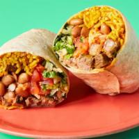Grilled Steak Burrito · Grilled Steak with Rice, Pinto Beans, Cheese. Lettuce, & Pico De Gallo