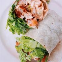 Buffalo Chicken Wrap · Fried buffalo chicken, lettuce, tomato and blue cheese all in a tortilla wrap