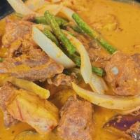 Curry · Choice of meat, lemongrass, galangal, kaffir lime leal, coconut milk and prohok.