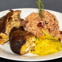 Small Jerk Chicken · WHITE RICE
RICE AND BEANS
CABBAGE