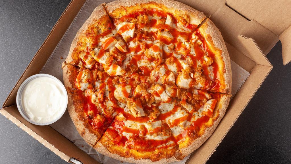 Buffalo Chicken Pizza · Buffalo grilled chicken or buffalo fried chicken with blue cheese dressing.