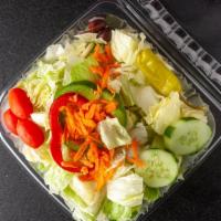 Garden Salad · Iceberg lettuce, spring mix lettuce, tomatoes, cucumbers, carrot, green peppers, red peppers...