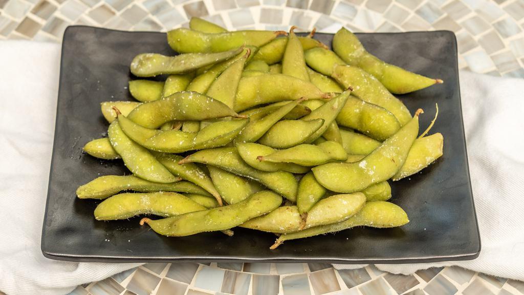Edamame · Blanched soybean tossed with sea salt.