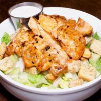 Grilled Buffalo Chicken Salad · Tossed in our house wing sauce w/ crisp romaine lettuce, croutons, chopped celery and onions...