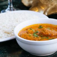Vegetables Malai Kofta · Mixed vegetable balls in mildly spiced thick sauce.  Served with basmati rice.