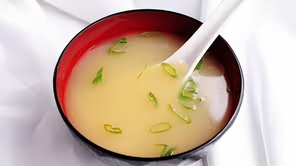 Miso Soup · Seaweed tofu scallion in soy bean broth.