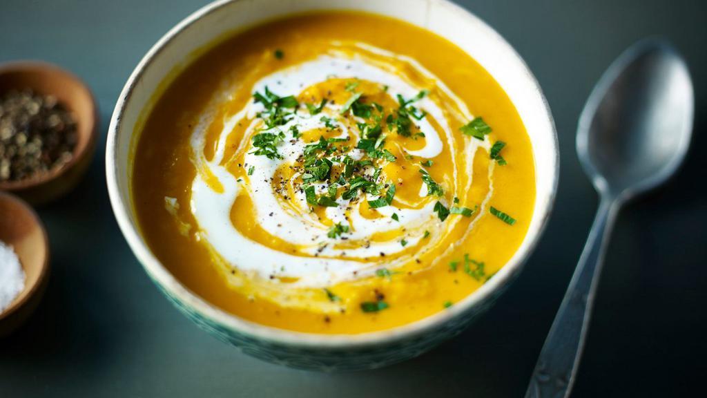 Mulligatawny Soup · A delicate vegetable broth and lentils.
