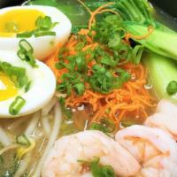 House Special Noodle Soup · Beef broth with sesame oil, egg, and scallions.   Choice of protein and with bok choy, bean ...