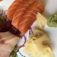 Sashimi Appetizer · Gluten-free. Seven pieces chef choice daily fresh fish.