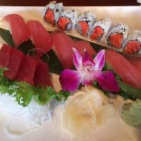Tuna Lover · Four pieces of tuna sashimi, four pieces of tuna sushi and spicy tuna roll.