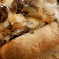 Bbq Philly · Steak with grilled onions, onions, BBQ sauce, & mozzarella cheese.