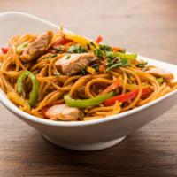 Ground Chicken Noodle Bowl · Delicious vermicelli noodles topped with fresh vegetables and herbs topped with delicious gr...