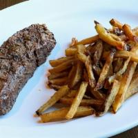 Steak Frites · Marinated grilled flank steak, french fries, garlic aioli.