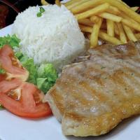 Grilled Pork Chops / Bisteca Grelhada · • Servings: White Rice, Beans, House Salad and a side of your choosing (French Fries, Fried ...