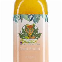 Tutti Fruitti · New Spring Juice!

Ingredients: Zesty lemon & lime, sweet pineapple, mangos, seasonal peache...