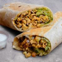 Chicken Shawarma Wrap · Tenderly grilled chicken marinated in lemon, olive oil, and spices.