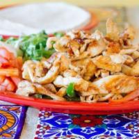 Tilapia Fajitas · Combination of mixed peppers onions choice of meat. served with flour tortilla lettuce tomat...