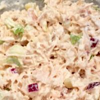 Chicken Salad · Garden salad with chicken salad and egg. salad with chicken that has been cooked in a spicy ...