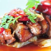 Ped Pat Sod - Tamarind Duck · Boneless duck breast pan-seared with fresh vegetables in a sweet tamarind sauce