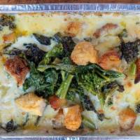 Take & Bake Chicken & Broccoli Rabe Lasagna · fresh pasta, chicken cutlets, broccoli rabe, ricotta, provolone, pecorino, mozzarella, baked...