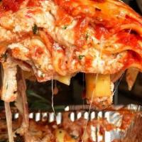 Take & Bake Quattro Formaggi Lasagna · fresh pasta, homemade tomato sauce, ricotta, provolone, pecorino and mozzarella