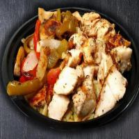 Rice Bowl Chicken New! · Chicken teriyaki with peppers, onions and mushrooms large.