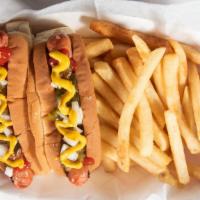 2 Hot Dogs (Kayem) W/ Fries · 
