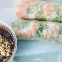 Gỏi Cuốn Tôm · Summer rolls with poach shrimp.