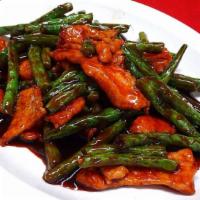 Chicken With String Beans · served with steamed rice