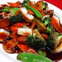 Mixed Chinese Vegetables · Served with steamed rice.
