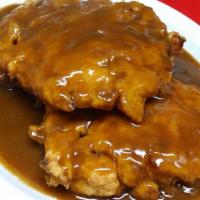 Roast Pork Egg Foo Young · Served with steamed rice