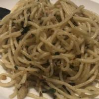 Spaghetti With Garlic And Olive Oil · Freshly made spaghetti with garlic  and olive oil