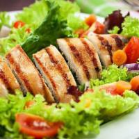 Grilled Chicken · With romaine lettuce, roasted peppers, caesar dressing with cole slaw.