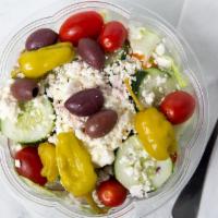 Greek Salad · Serves seven to 14 people.