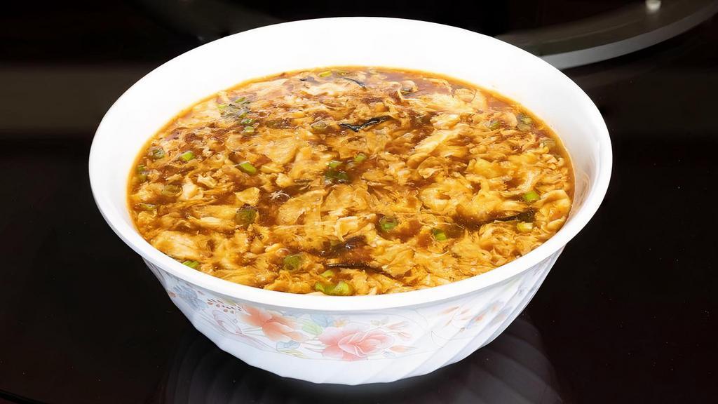 Hot And Sour Soup 酸辣汤 · Hot & Spicy. A little bit sour and a little bit hot, this heartier soup is filled with flavor and can be made spicier at your request.