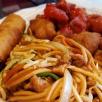 Chicken Chow Mein & Sweet And Sour Pork Combination · 