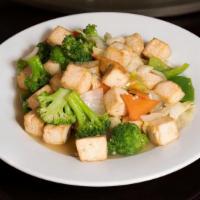 House Vegetables Deluxe 本楼蔬菜 · Freshly steamed vegetables served together with soft, savory tofu.