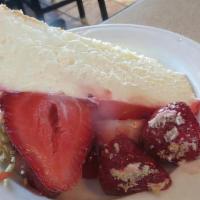 Strawberry Cheesecake · Strawberry glaze, vanilla bean cheesecake, lemon zest.