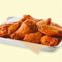 Garlic Parmesan(10 Pcs) · 10 piece garlic parm wings (mild heat). Comes with celery and choice of blue cheese or ranch...