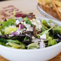 Baby Romaine And Dates Salads · gorgonzola | red onions | raspberry vinaigrette