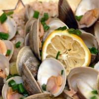 Clams Sautéed · Clams sautéed with garlic fresh basil extra olive oil, in white wine or tomato sauce.