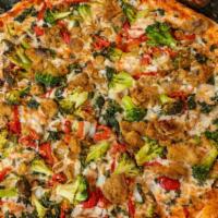 Veggie Pizza · Onion, mushroom, eggplant, olives, spinach, broccoli, sun dried . tomato, roasted red pepper...