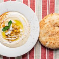 Hummus Platter With Chickpeas · Served with pita.