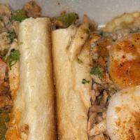 Seafood Cheesesteak · Includes shrimp. Come with French fries.