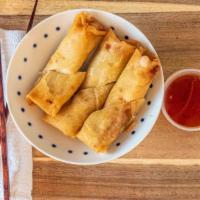 Poh Pia Tod (3) · Fried vegetarian spring roll served with a sweet plum sauce.