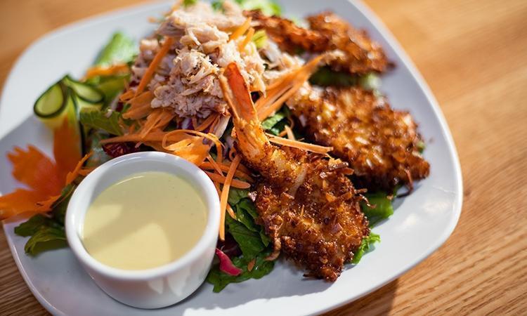 Pattaya Salad · Fried Coconut Shrimp, Crab Meat, Creamy Dressing