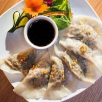 Vegetable Dumplings · Mixed Vegetables, Garlic Soy Sauce