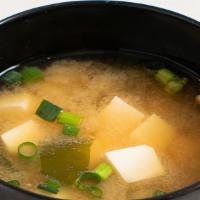 Miso Soup · Seaweed tofu and scallions in soybean broth.