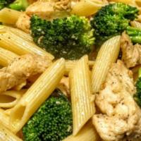 Ziti With Chicken & Broccoli Aglio E Olio · Fresh pasta with saute'd chicken and broccoli in a garlic an oil sauce.