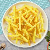 Cheesy Whizzy Fries · (Vegetarian) Idaho potato fries cooked until golden brown and garnished with cheese.